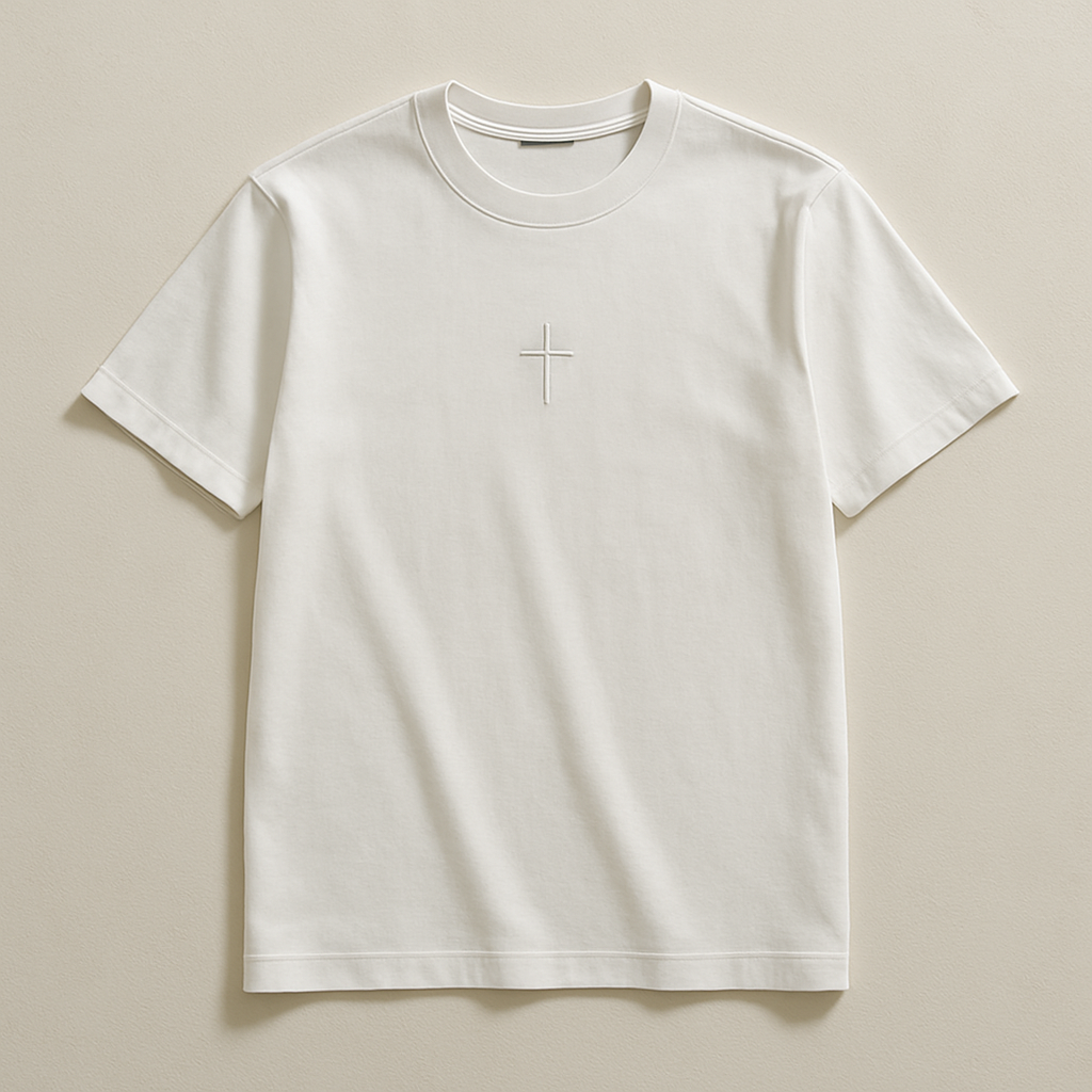 The Jesus Movement white t-shirt with cross design